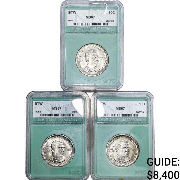 [3 Coins] 1950-D,S 50C Booker T. Washington PDS Set NTC MS67