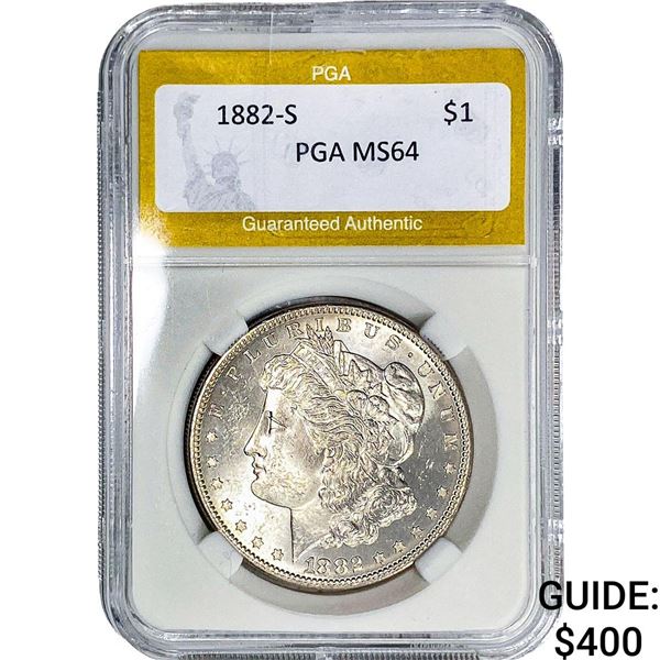 1882-S Morgan Silver Dollar PGA MS64