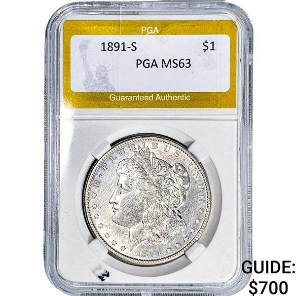1891 Morgan Silver Dollar PGA MS63