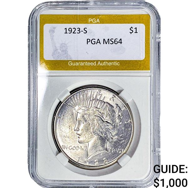 1923-S Silver Peace Dollar PGA MS64