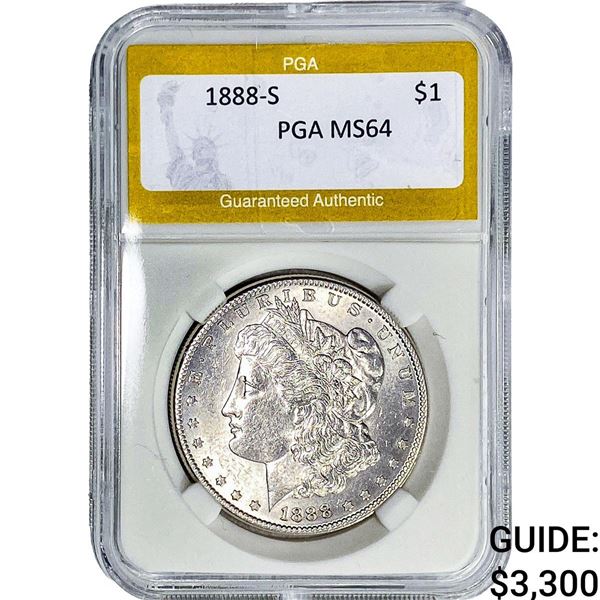 1888-S Morgan Silver Dollar PGA MS64