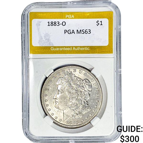 1883-O Morgan Silver Dollar PGA MS63