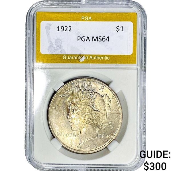 1922 Silver Peace Dollar PGA MS64