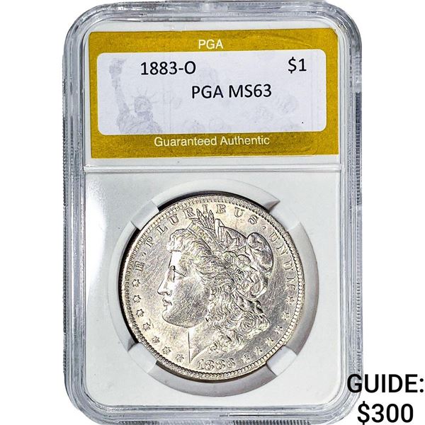 1883-O Morgan Silver Dollar PGA MS63