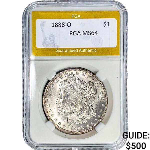 1888-O Morgan Silver Dollar PGA MS64