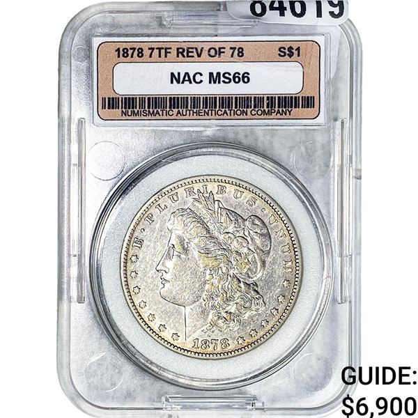 1878 7TF Morgan Silver Dollar NAC MS66