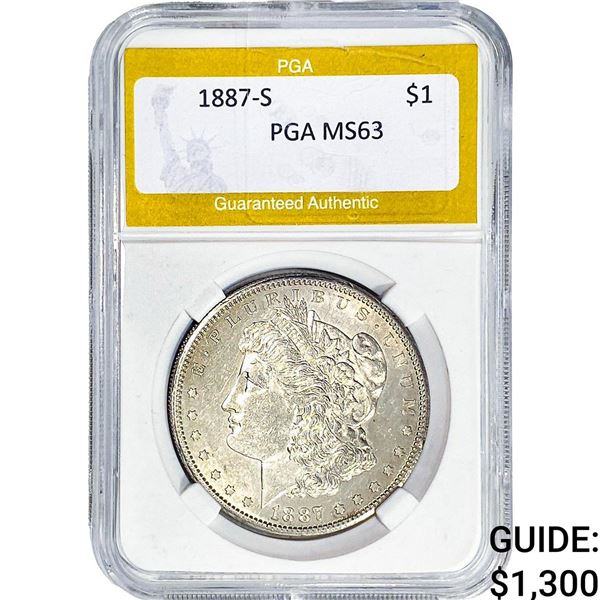 1887-S Morgan Silver Dollar PGA MS63