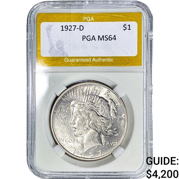 1927-D Silver Peace Dollar PGA MS64