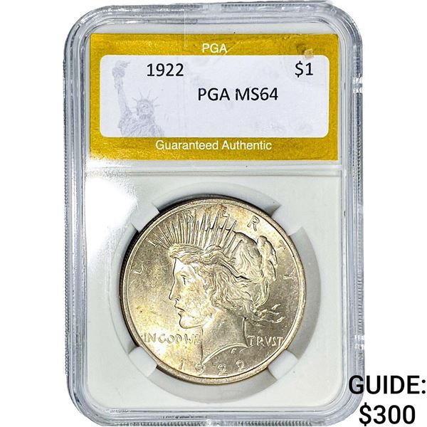 1922 Silver Peace Dollar PGA MS64