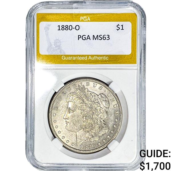 1880-O Morgan Silver Dollar PGA MS63