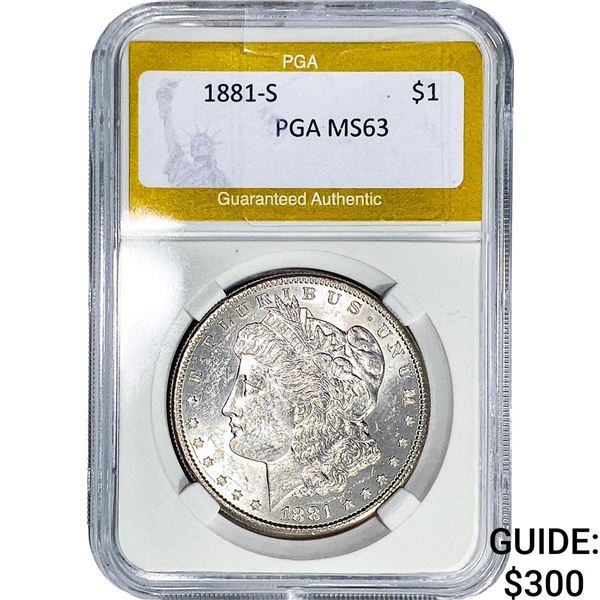 1881-S Morgan Silver Dollar PGA MS63