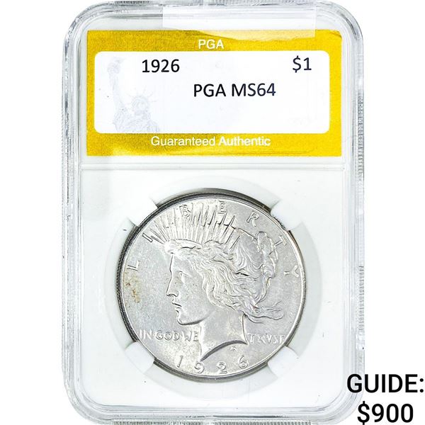 1926 Silver Peace Dollar PGA MS64