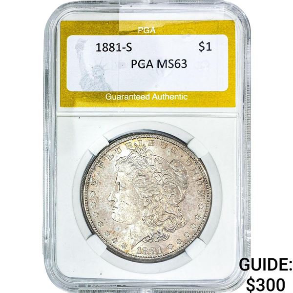1881-S Morgan Silver Dollar PGA MS63