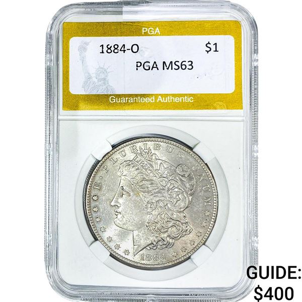 1884-O Morgan Silver Dollar PGA MS63