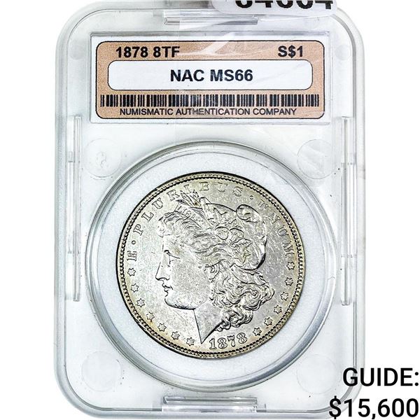 1878 8TF Morgan Silver Dollar PGA MS66