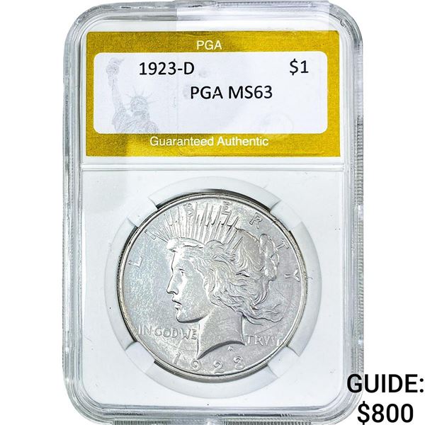 1923-D Silver Peace Dollar PGA MS63