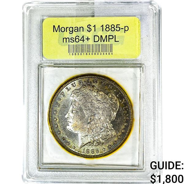 1885 Morgan Silver Dollar USCG MS64+ DMPL