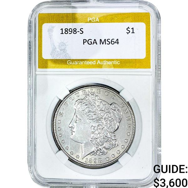 1898-S Morgan Silver Dollar PGA MS64