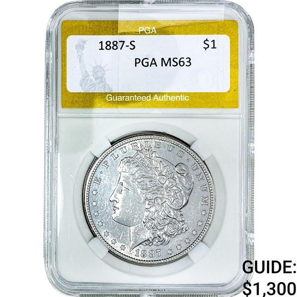 1887-S Morgan Silver Dollar PGA MS63