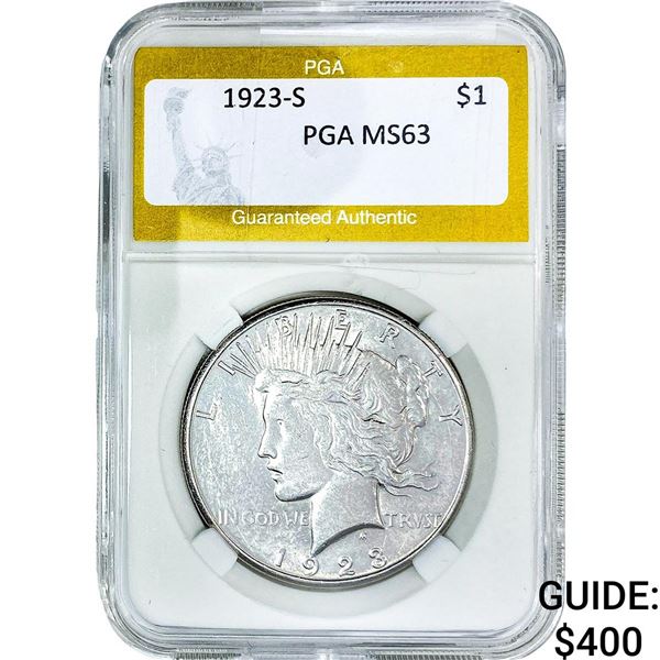 1923-S Silver Peace Dollar PGA MS63