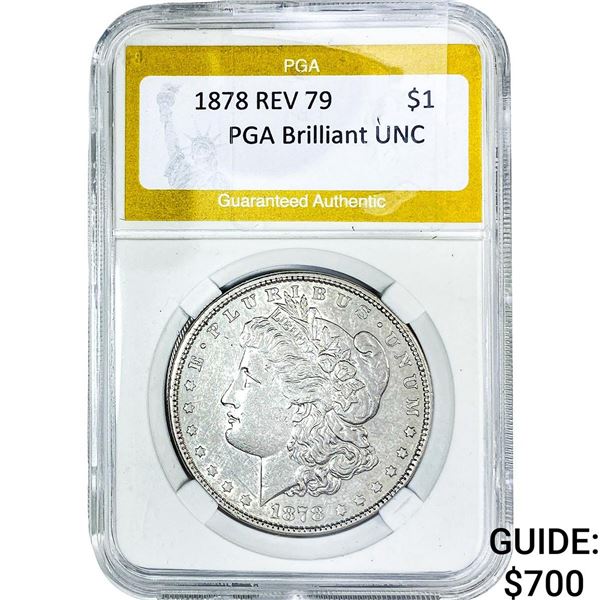 1878 Rev 79 Morgan Silver Dollar PGA BU