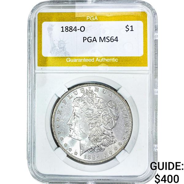 1884-O Morgan Silver Dollar PGA MS64