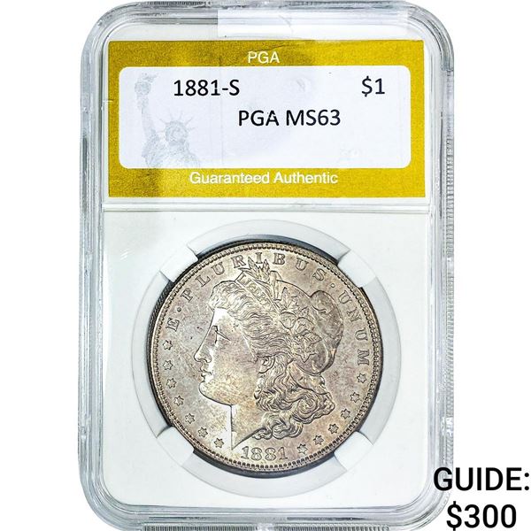 1881-S Morgan Silver Dollar PGA MS63