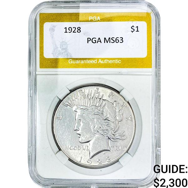 1928 Silver Peace Dollar PGA MS63