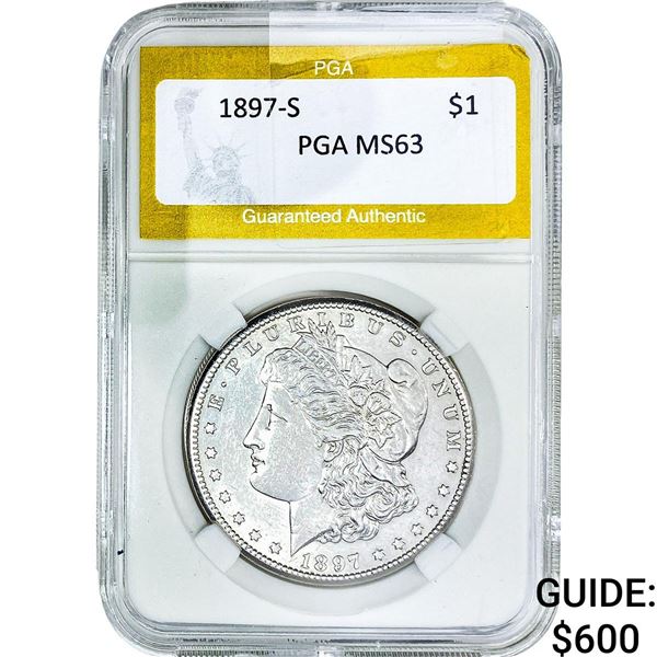 1897-S Morgan Silver Dollar PGA MS63