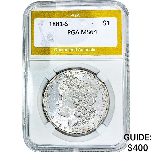 1881-S Morgan Silver Dollar PGA MS64