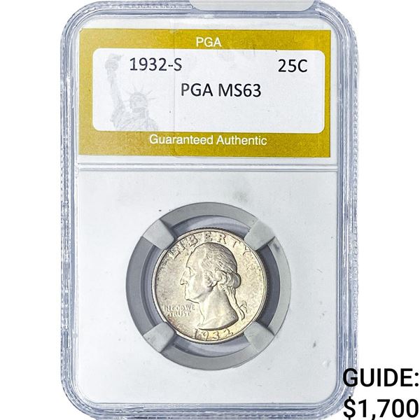 1932-S Washington Silver Quarter PGA MS63