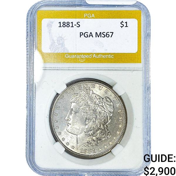 1881-S Morgan Silver Dollar PGA MS67