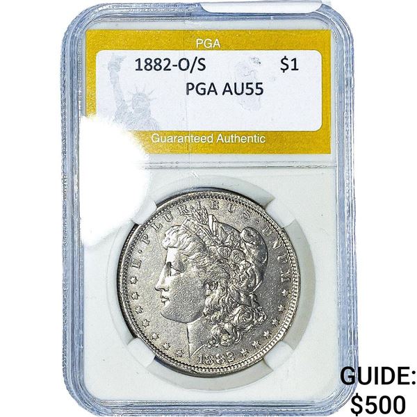 1882-O/S Morgan Silver Dollar PGA AU55