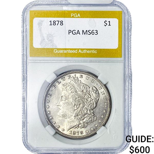 1878 Morgan Silver Dollar PGA MS63