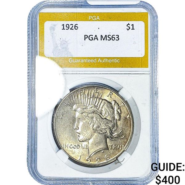 1926 Silver Peace Dollar PGA MS63