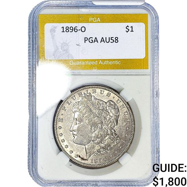 1896-O Morgan Silver Dollar PGA AU58