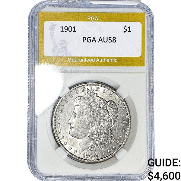 1901 Morgan Silver Dollar PGA AU58