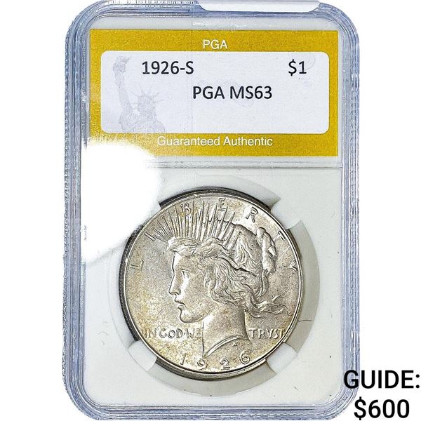 1926-S Silver Peace Dollar PGA MS63