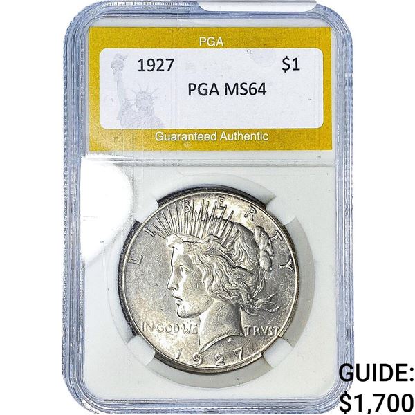 1927 Silver Peace Dollar PGA MS64