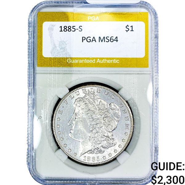 1885-S Morgan Silver Dollar PGA MS64