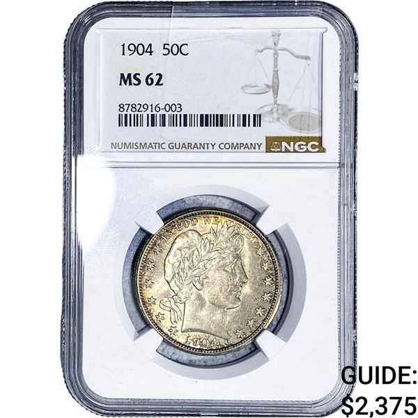 1904 Barber Half Dollar NGC MS62