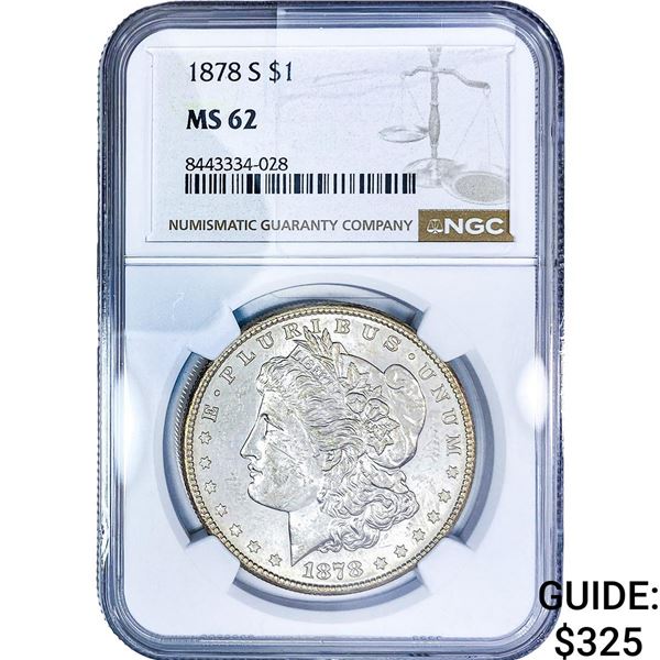 1878-S Morgan Silver Dollar NGC MS62