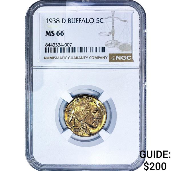 1938-D Buffalo Nickel NGC MS66