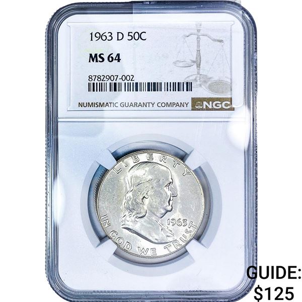1963-D Franklin Half Dollar NGC MS64