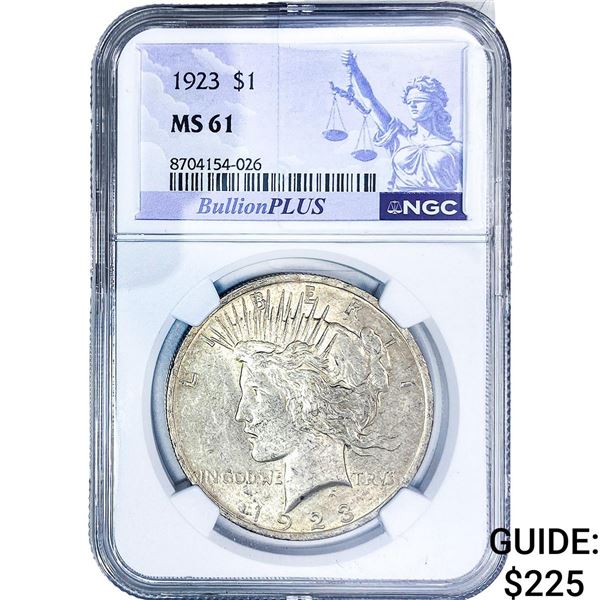 1923 Silver Peace Dollar NGC MS61