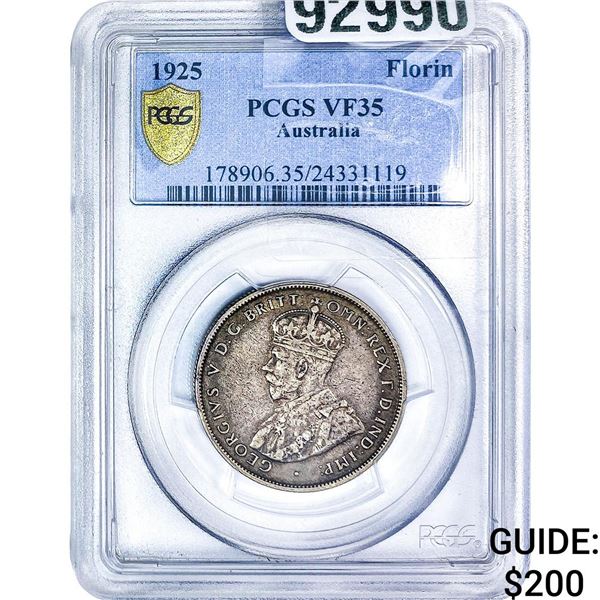 1925 Austrailia Silver 1 Florin PCGS VF35