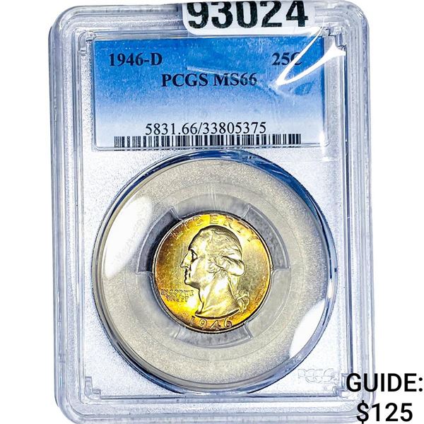 1946-D Washington Silver Quarter PCGS MS66