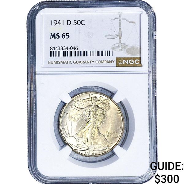 1941-D Walking Liberty Half Dollar NGC MS65