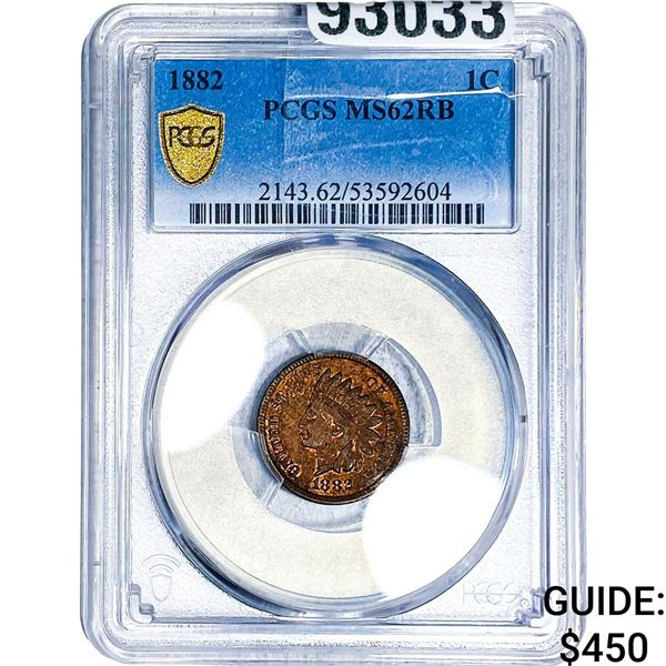 1882 Indian Head Cent PCGS MS62 RB