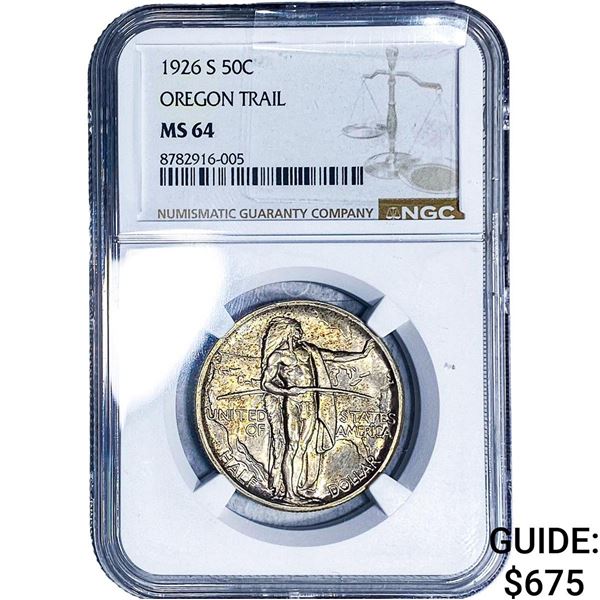 1926-S Oregon Trail Half Dollar NGC MS64
